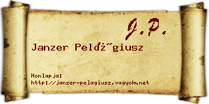Janzer Pelágiusz névjegykártya